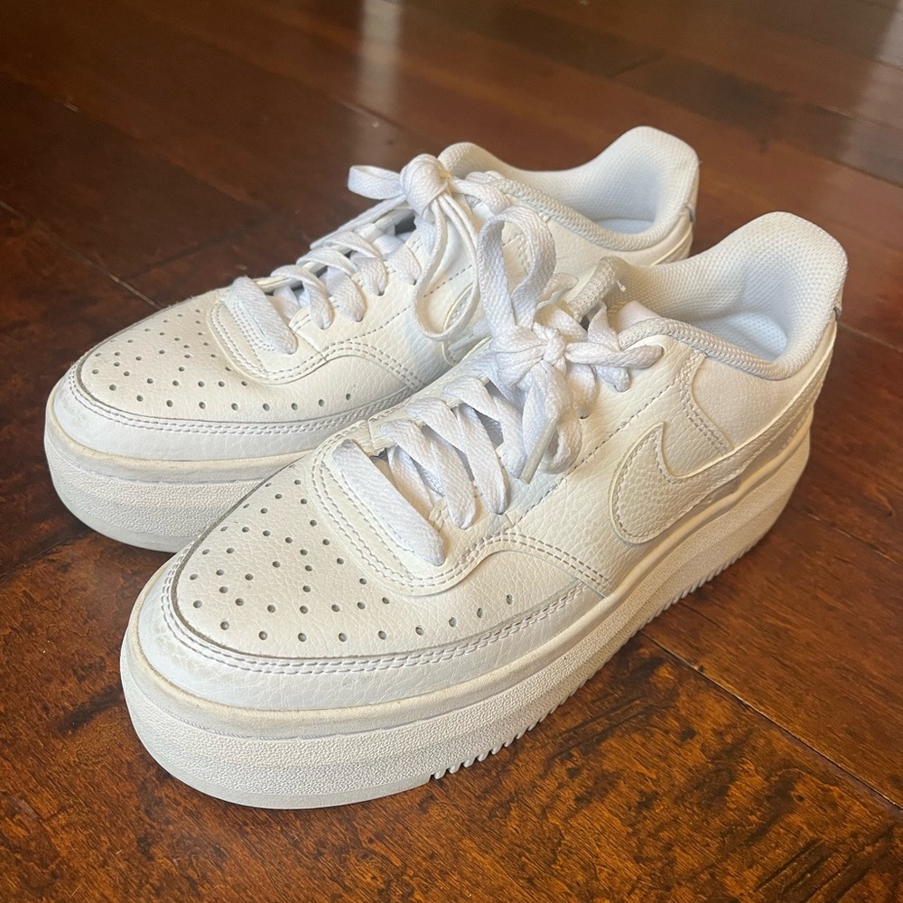 White Nike Court Vision Alta Shoes